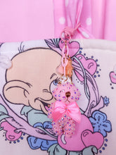 Load image into Gallery viewer, Pink teddy bear bling key chain trinket, rhinestone bag charm y2K sweet lolita Hime gyaru