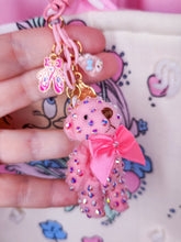 Load image into Gallery viewer, Pink teddy bear bling key chain trinket, rhinestone bag charm y2K sweet lolita Hime gyaru