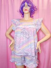 Load image into Gallery viewer, Pastel rainbow fairy spank kei pajama set, plus size XL