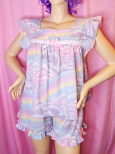 Load image into Gallery viewer, Pastel rainbow fairy spank kei pajama set, plus size XL