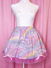 Load image into Gallery viewer, Pastel rainbow upcycled fairy spank kei skirt, 80&#39;s made to order
