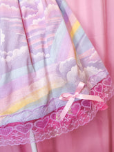 Load image into Gallery viewer, Pastel rainbow upcycled fairy spank kei skirt, 80&#39;s made to order