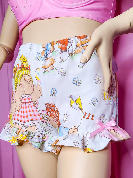 Cabbage Patch Kids upcycled fairy kei ruffle shorts, size Medium