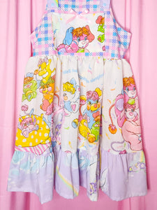 Popples jumper skirt, pastel unicorn houndstooth size Medium