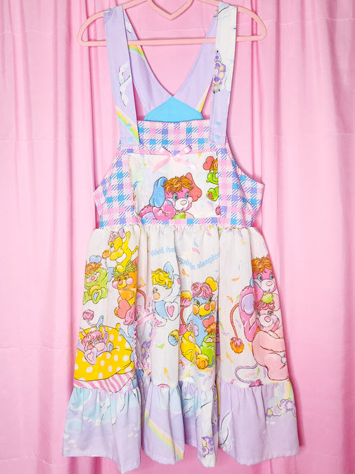 Popples jumper skirt, pastel unicorn houndstooth size Medium