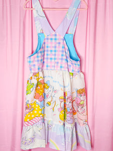 Popples jumper skirt, pastel unicorn houndstooth size Medium