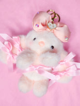 Load image into Gallery viewer, Hime gyaru bunny key chain trinket, sweet lolita bling bag charm
