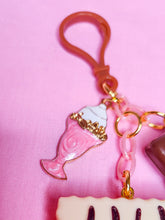 Load image into Gallery viewer, Hime gyaru chocolate key chain trinket, sweet lolita bag charm