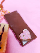 Load image into Gallery viewer, Hime gyaru chocolate key chain trinket, sweet lolita bag charm