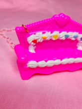 Load image into Gallery viewer, Pink frosted couch necklace, fairy spank kei decora, valentine lovecore