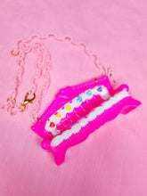 Load image into Gallery viewer, Pink frosted couch necklace, fairy spank kei decora, valentine lovecore