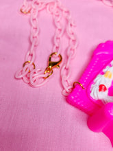 Load image into Gallery viewer, Pink frosted couch necklace, fairy spank kei decora, valentine lovecore