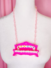 Load image into Gallery viewer, Pink frosted couch necklace, fairy spank kei decora, valentine lovecore