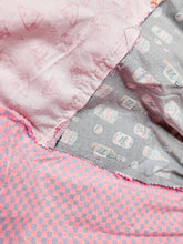 Load image into Gallery viewer, Food Court patchwork maximalist dress, tulle ruffle retro pizza pretzel French fries size M