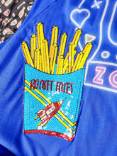 Load image into Gallery viewer, Arcade Gaming Zone t-shirt dress, retro soda sequin french fries, size 2X