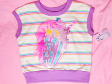 Load image into Gallery viewer, 80's pastel stripe slushy top, fairy spank kei sequin size Medium