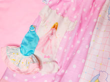 Load image into Gallery viewer, Pink polka dot teddy bear skirt, 80s fairy spank kei, size Medium