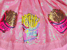Load image into Gallery viewer, Iridescent French fry sequin skirt, 80s fairy spank kei decora, size Medium