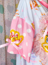 Load image into Gallery viewer, Blue ballerina boxy top, 90s ruffle carousel merry go round shirt size Large