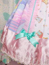 Load image into Gallery viewer, Pastel rainbow teddy bear skirt, 80s fairy spank kei, size Medium
