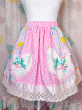 Load image into Gallery viewer, Bunny balloon pink polka dot skirt, 80s fairy spank kei, size XL