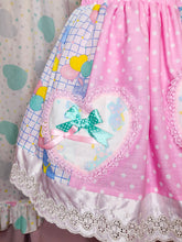 Load image into Gallery viewer, Bunny balloon pink polka dot skirt, 80s fairy spank kei, size XL