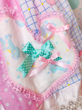 Load image into Gallery viewer, Bunny balloon pink polka dot skirt, 80s fairy spank kei, size XL