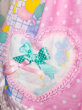 Load image into Gallery viewer, Bunny balloon pink polka dot skirt, 80s fairy spank kei, size XL