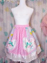 Load image into Gallery viewer, Bunny balloon pink polka dot skirt, 80s fairy spank kei, size XL