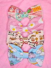 Load image into Gallery viewer, Fried egg hair bow, fairy spank kei, pink grid retro