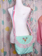 Load image into Gallery viewer, Mint green quilted purse, fairy spank kei mermaid shell