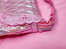 Load image into Gallery viewer, Pink iridescent heart quilted purse, fairy spank kei teddy bear