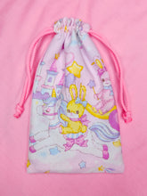 Load image into Gallery viewer, Bunnies and unicorns drawstring bag, fairy kei sweet lolita