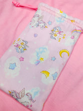 Load image into Gallery viewer, Bunnies and unicorns drawstring bag, fairy kei sweet lolita