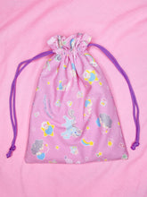 Load image into Gallery viewer, Kiki and Lala drawstring bag, fairy kei sweet lolita pouch