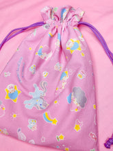 Load image into Gallery viewer, Kiki and Lala drawstring bag, fairy kei sweet lolita pouch