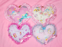 Load image into Gallery viewer, Retro 90s heart plush key chain trinket, fairy spank kei bag charm