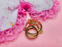 Load image into Gallery viewer, Retro 90s heart plush key chain trinket, fairy spank kei bag charm