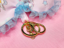 Load image into Gallery viewer, Unicorns and moons heart plush key chain trinket, fairy spank kei bag charm sweet lolita