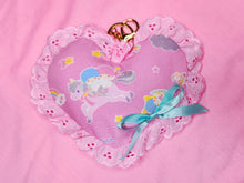 Load image into Gallery viewer, Kiki and Lala heart plush key chain trinket, fairy spank kei bag charm