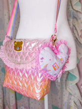 Load image into Gallery viewer, Retro 90s heart plush key chain trinket, fairy spank kei bag charm