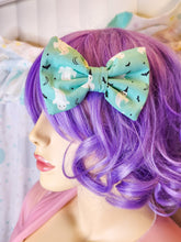 Load image into Gallery viewer, Halloween ghost hair bow, creepy cute witchy goth fashion hair clip