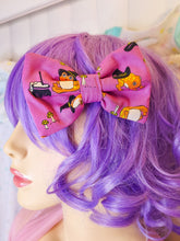 Load image into Gallery viewer, Halloween witch frog hair bow, creepy cute witchy goth fashion hair clip