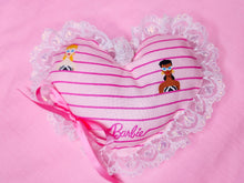 Load image into Gallery viewer, Retro doll heart plush key chain trinket, fairy spank kei bag charm 50s 90s