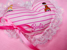 Load image into Gallery viewer, Retro doll heart plush key chain trinket, fairy spank kei bag charm 50s 90s