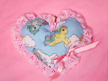 Load image into Gallery viewer, My Little Pony heart plush key chain trinket, fairy spank kei bag charm 80s
