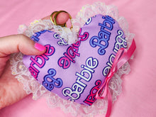 Load image into Gallery viewer, 90s doll heart plush key chain trinket, fairy spank kei bag charm
