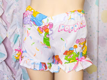 Load image into Gallery viewer, Popples upcycled fairy spank kei ruffle shorts, 80s size medium