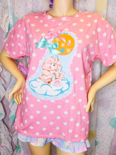 Load image into Gallery viewer, Pink white polka dot boxy top, Care Bears fairy spank kei t shirt size XL