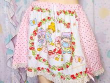 Load image into Gallery viewer, Strawberry Shortcake drawstring skirt, 80s fairy spank kei, size XL/2X